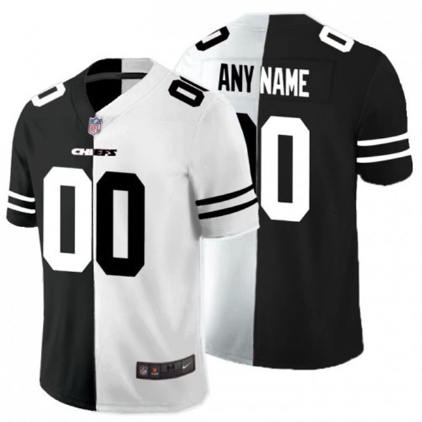 Men's Kansas City Chiefs ACTIVE PLAYER Custom Black White Split Limited Stitched Jersey